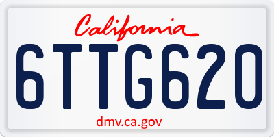 CA license plate 6TTG620