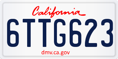 CA license plate 6TTG623