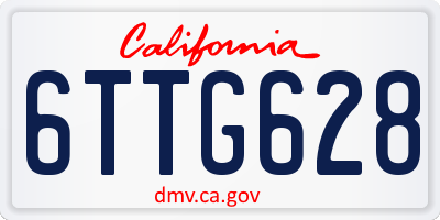 CA license plate 6TTG628