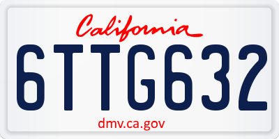 CA license plate 6TTG632