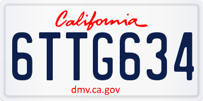 CA license plate 6TTG634