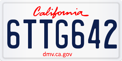CA license plate 6TTG642