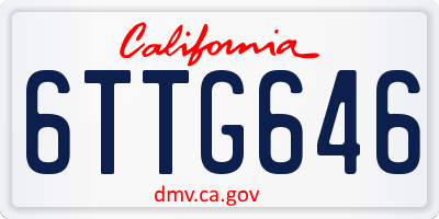 CA license plate 6TTG646