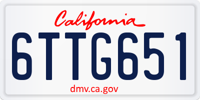 CA license plate 6TTG651