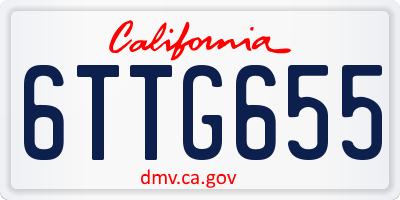 CA license plate 6TTG655