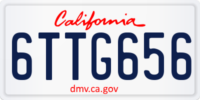 CA license plate 6TTG656