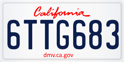 CA license plate 6TTG683