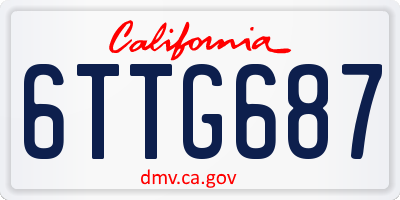 CA license plate 6TTG687