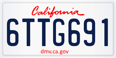 CA license plate 6TTG691