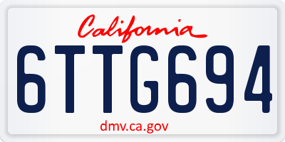 CA license plate 6TTG694