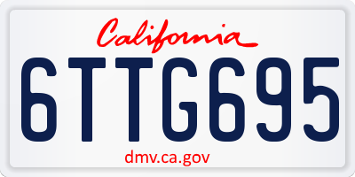 CA license plate 6TTG695