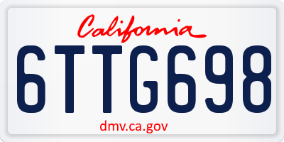 CA license plate 6TTG698