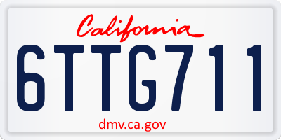CA license plate 6TTG711