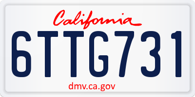 CA license plate 6TTG731