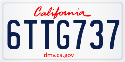 CA license plate 6TTG737