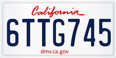 CA license plate 6TTG745