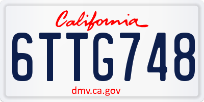 CA license plate 6TTG748
