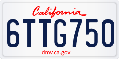 CA license plate 6TTG750