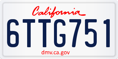 CA license plate 6TTG751