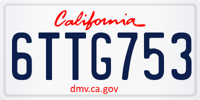 CA license plate 6TTG753