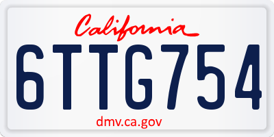 CA license plate 6TTG754