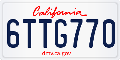 CA license plate 6TTG770