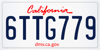 CA license plate 6TTG779