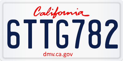 CA license plate 6TTG782