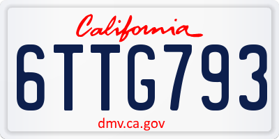 CA license plate 6TTG793