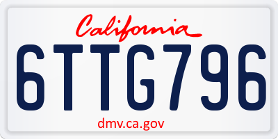 CA license plate 6TTG796
