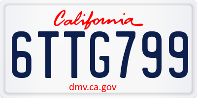 CA license plate 6TTG799