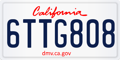 CA license plate 6TTG808