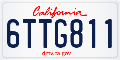 CA license plate 6TTG811
