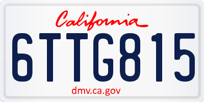 CA license plate 6TTG815