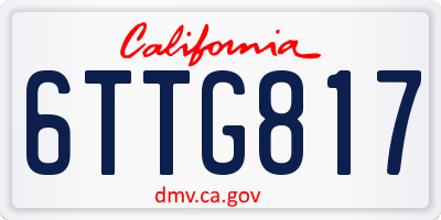 CA license plate 6TTG817