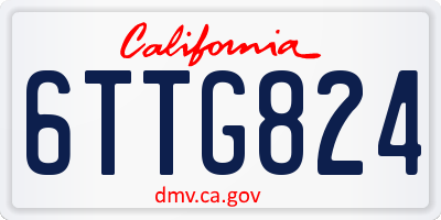 CA license plate 6TTG824