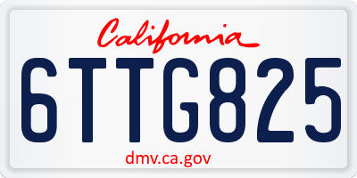 CA license plate 6TTG825