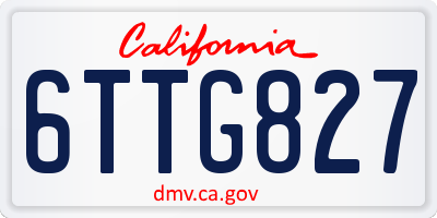 CA license plate 6TTG827