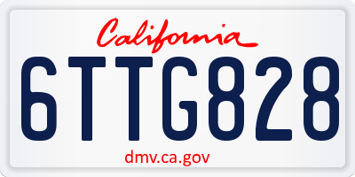 CA license plate 6TTG828