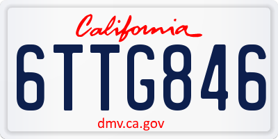 CA license plate 6TTG846