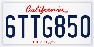 CA license plate 6TTG850