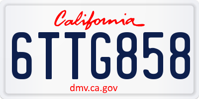 CA license plate 6TTG858