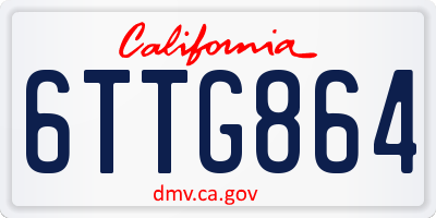 CA license plate 6TTG864