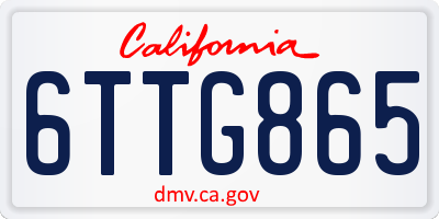 CA license plate 6TTG865