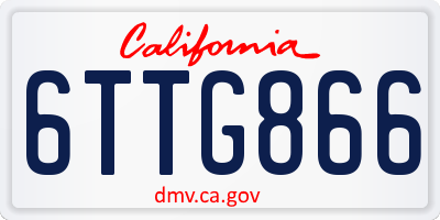 CA license plate 6TTG866