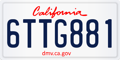 CA license plate 6TTG881
