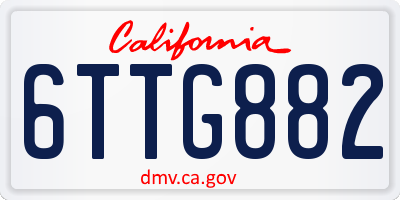 CA license plate 6TTG882