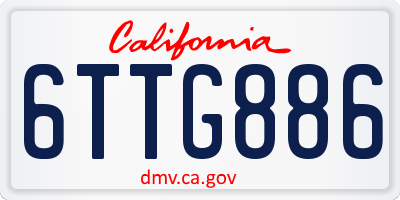 CA license plate 6TTG886