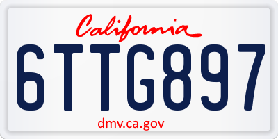 CA license plate 6TTG897