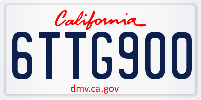 CA license plate 6TTG900